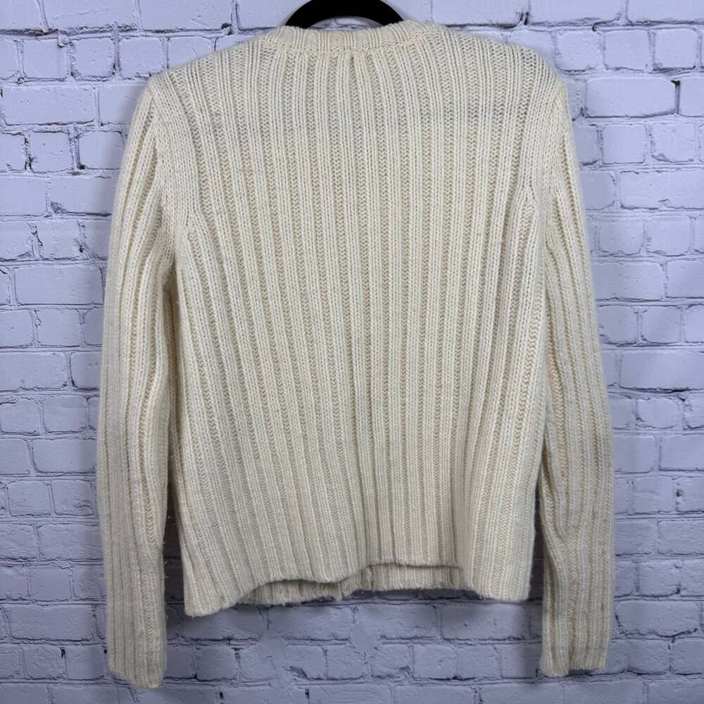 Ann Taylor LOFT Faux Fur Ivory Cardigan - Picture 3 of 6
